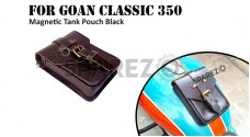 Fit For Royal Enfield Goan Classic 350 Leather Magnetic Tank Pouch Black Color - SPAREZO Fit For Royal Enfield Goan Classic 350 Leather Magnetic Tank Pouch Black Color - SPAREZO